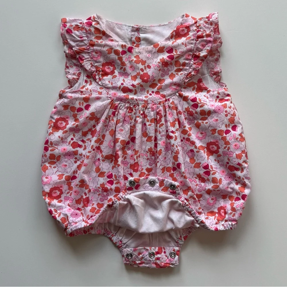 Jacadi Baby Girl Romper in Floral Liberty Fabric - Size 12M - Picture 7 of 14